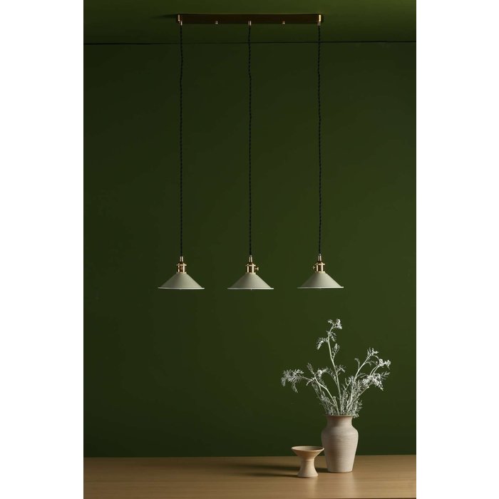 Hadano 3 Light Brass Suspension With Cashmere Shades