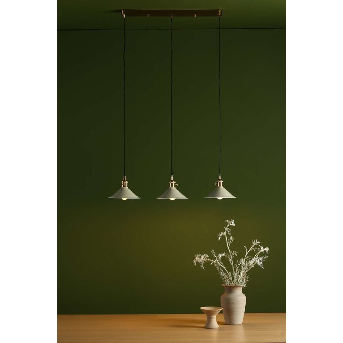 Hadano 3 Light Brass Suspension With Cashmere Shades