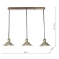 Hadano 3 Light Brass Suspension With Cashmere Shades