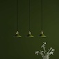 Hadano 3 Light Brass Suspension With Olive Green Shades