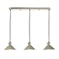 Hadano 3 Light Antique Chrome Suspension With Cashmere Shades