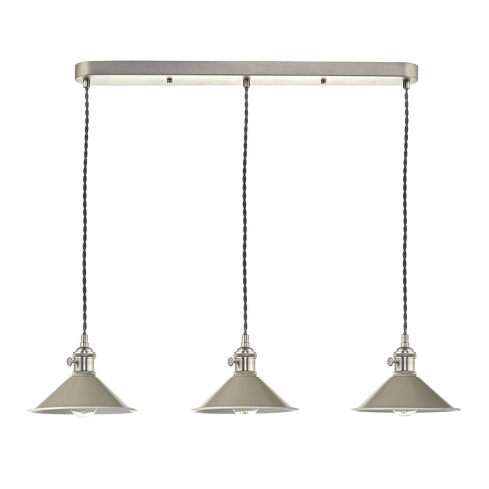 Hadano 3 Light Antique Chrome Suspension With Cashmere Shades