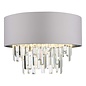 Halle 4 Light Flush Ceiling Light - Grey Shade Crystal