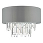 Halle 4 Light Flush Ceiling Light - Grey Shade Crystal