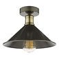 Jalen 1 Light Flush Ceiling Light - Graphite Antique Brass