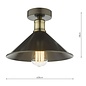 Jalen 1 Light Flush Ceiling Light - Graphite Antique Brass