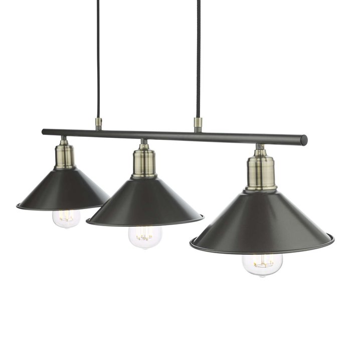 Jalen 3 Light Bar Pendant Light - Graphite Antique Brass