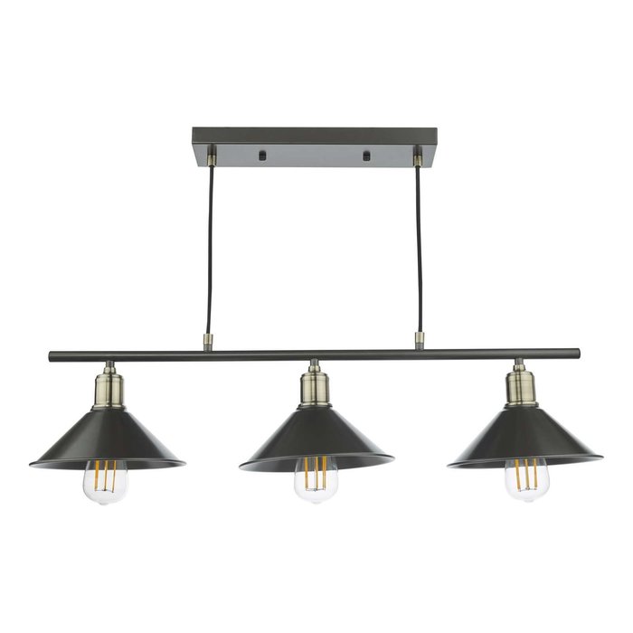 Jalen 3 Light Bar Pendant Light - Graphite Antique Brass