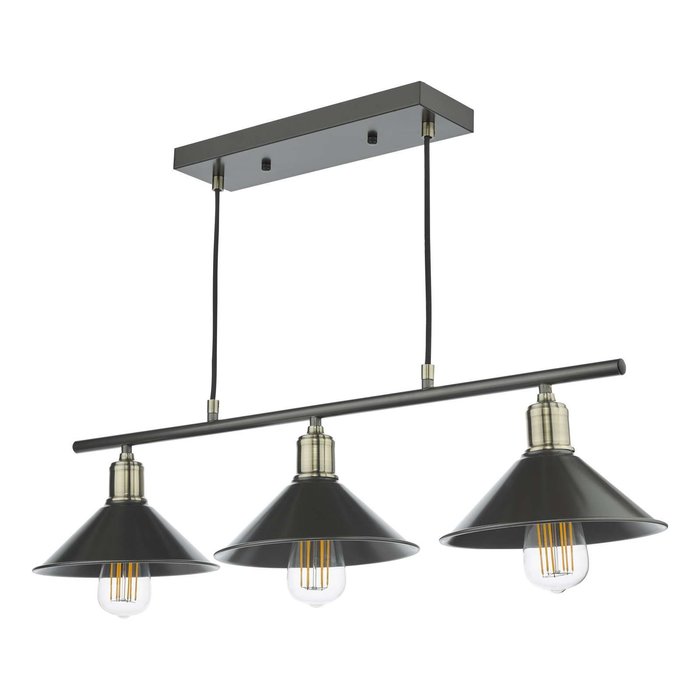 Jalen 3 Light Bar Pendant Light - Graphite Antique Brass