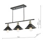 Jalen 3 Light Bar Pendant Light - Graphite Antique Brass