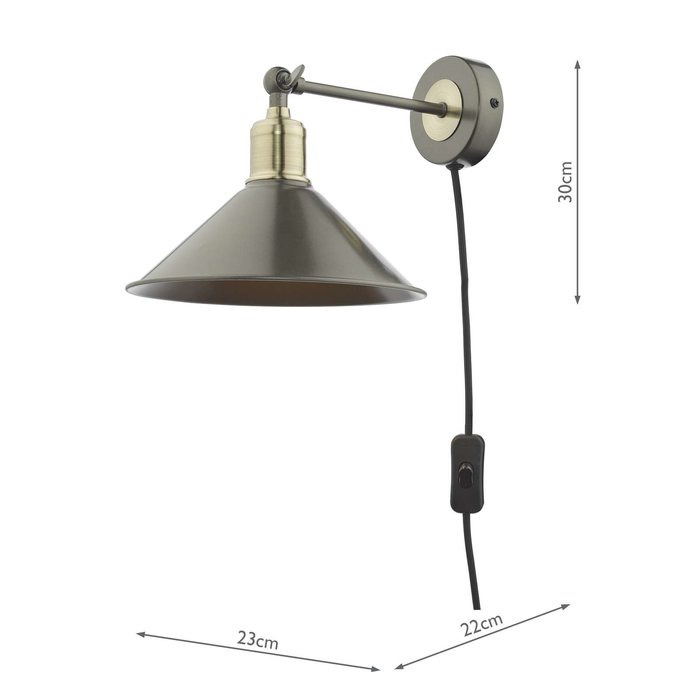 Jalen 1 Light Wall Light - Graphite Antique Brass