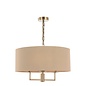 Jamelia 3 Light Shadelier Pendant Light - Antique Brass Taupe Shade