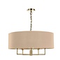 Jamelia 5 Light Shadelier Pendant Light - Antique Brass Taupe Shade