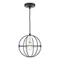 Javari 1 Light Pendant Light - Matt Black/Polished Chrome