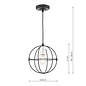 Javari 1 Light Pendant Light - Matt Black/Polished Chrome