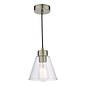 Jie 1 Light Pendant Light - Antique Brass Glass