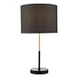 Kelso 1 Light Table Lamp - Matt Black Polished Copper With Shade