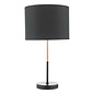 Kelso 1 Light Table Lamp - Matt Black Polished Copper With Shade