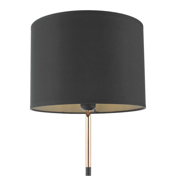 Kelso 1 Light Table Lamp - Matt Black Polished Copper With Shade