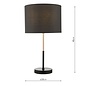 Kelso 1 Light Table Lamp - Matt Black Polished Copper With Shade