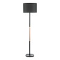 Kelso 1 Light Floor Lamp - Matt Black Polished Copper With Shade