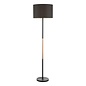 Kelso 1 Light Floor Lamp - Matt Black Polished Copper With Shade