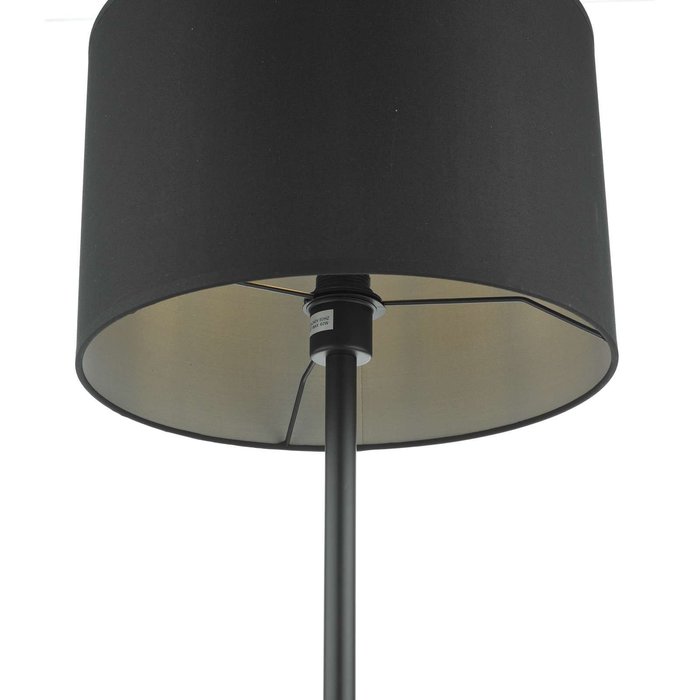 Kelso 1 Light Floor Lamp - Matt Black Polished Copper With Shade