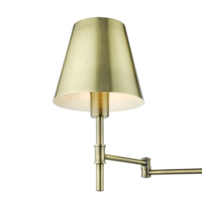 Kensington 1 Light Swing Arm Wall Light - Antique Brass