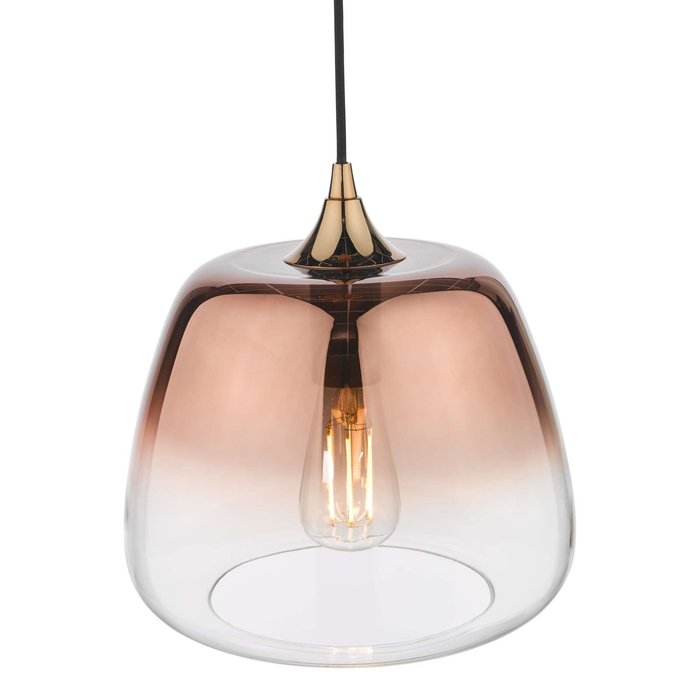 Klaxon 1 Light Pendant Light - Ombre Copper Glass