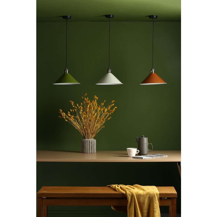 Kinsley 1 Light Easy Fit Metal Shade - Gloss Green 30Cm