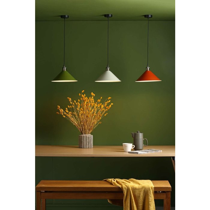 Kinsley 1 Light Easy Fit Metal Shade - Gloss Green 30Cm