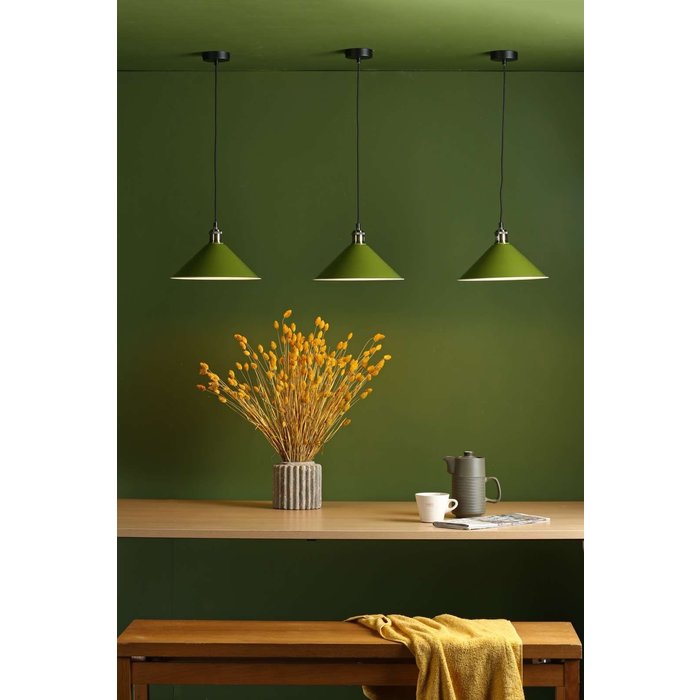 Kinsley 1 Light Easy Fit Metal Shade - Gloss Green 30Cm