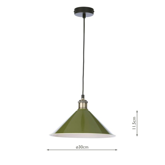 Kinsley 1 Light Easy Fit Metal Shade - Gloss Green 30Cm