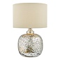 Lava Dual Light Table Lamp - Polished Nickel Volcanic Glass With Shade