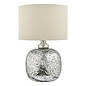 Lava Dual Light Table Lamp - Polished Nickel Volcanic Glass With Shade