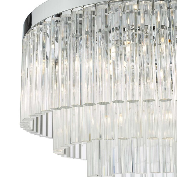 Logan 5 Light Flush Ceiling Light - Polished Chrome Glass