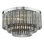 Logan 5 Light Flush Ceiling Light - Polished Chrome Smoked Glass