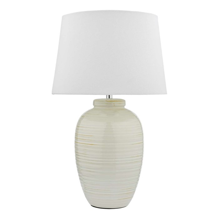 Luelle 1 Light Table Lamp - Gloss Glazed Cream With Shade