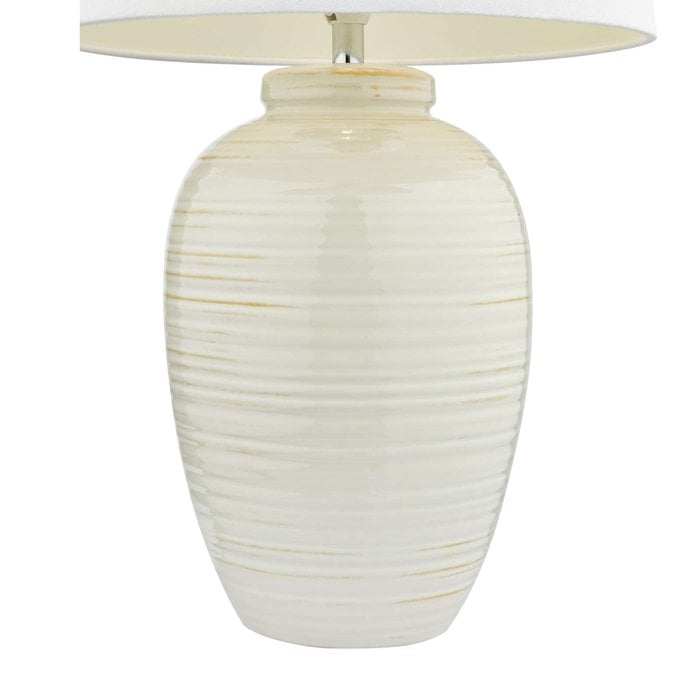 Luelle 1 Light Table Lamp - Gloss Glazed Cream With Shade