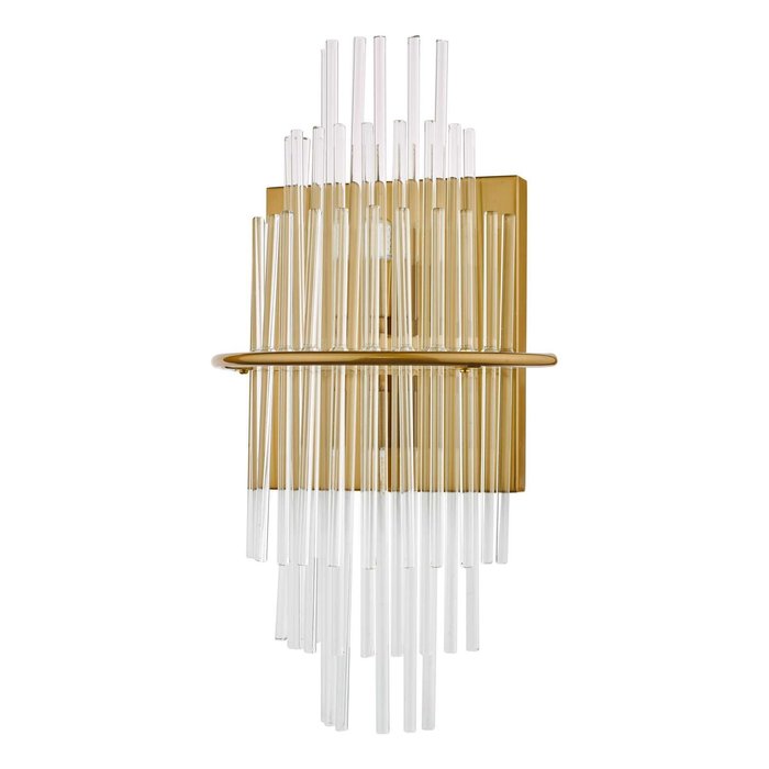 Lukas 2 Light Wall Light - Antique Gold Glass