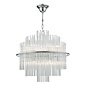 Lukas - Modern Art Deco Feature Pendant Light - Polished Chrome Glass