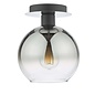 Lycia 1 Light Semi Flush Ceiling Light - Matt Black Ombre Smoked Glass