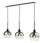 Lycia 3 Light Bar Pendant Light - Matt Black Ombre Smoked Glass