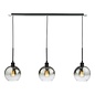 Lycia 3 Light Bar Pendant Light - Matt Black Ombre Smoked Glass