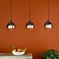 Lycia 3 Light Bar Pendant Light - Matt Black Ombre Smoked Glass