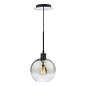 Lycia 1 Light Single Pendant Light - Matt Black Ombre Smoked Glass