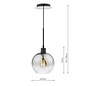 Lycia 1 Light Single Pendant Light - Matt Black Ombre Smoked Glass