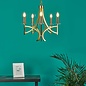 Lyon 5 Light Armed Fitting - Antique Brass Crystal