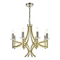 Lyon 8 Light Armed Fitting - Antique Brass Crystal