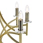 Lyon 8 Light Armed Fitting - Antique Brass Crystal